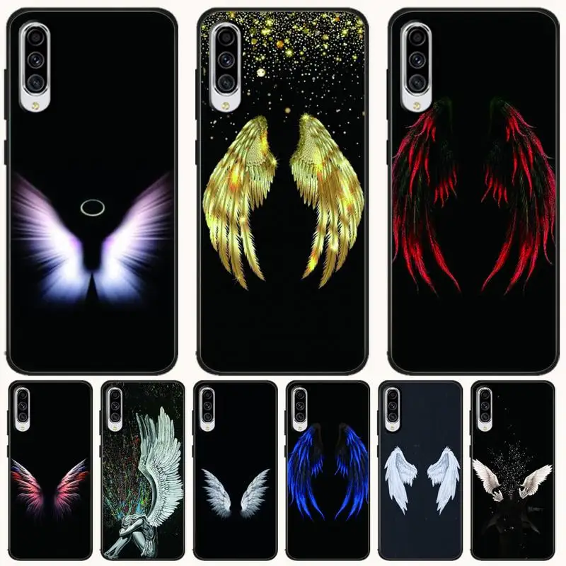 Free wings Black Soft Shell Phone Case Capa For Samsung A10 20 30 40 50 70 10S 20S 2 Core C8 A30S A50S | Мобильные телефоны и
