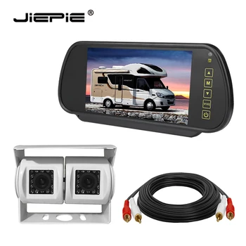 

Car rear view camera system with 7 inch monitor backup camera monitor kit dual ccd lens Reverse camera monitor for Truck/RVs/Van