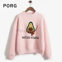 Новая авокадо Harajuku Kawaii Милая Женская толстовка с принтом мультфильм Готический эстетический Графический женское Худи оверсайз Moletom Feminino