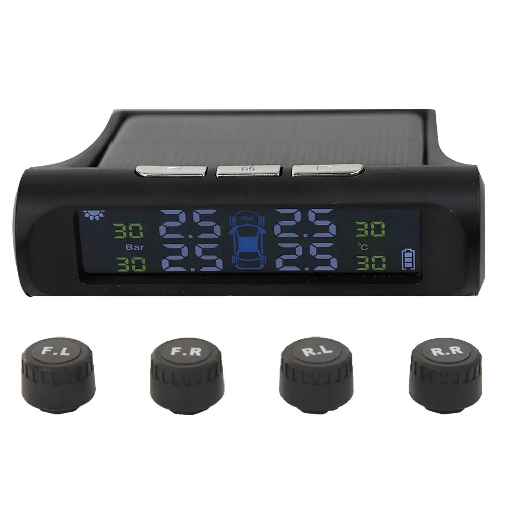

Smart Solar Power TPMS Car Tire Pressure Alarm Monitor System Auto Security Alarm Systems Tyre Pressure Temperature Warning