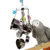 1pc Parrot Bird Stainless Steel Pot Chew Bite Toys Cage Pendant Decor Pet Supplies