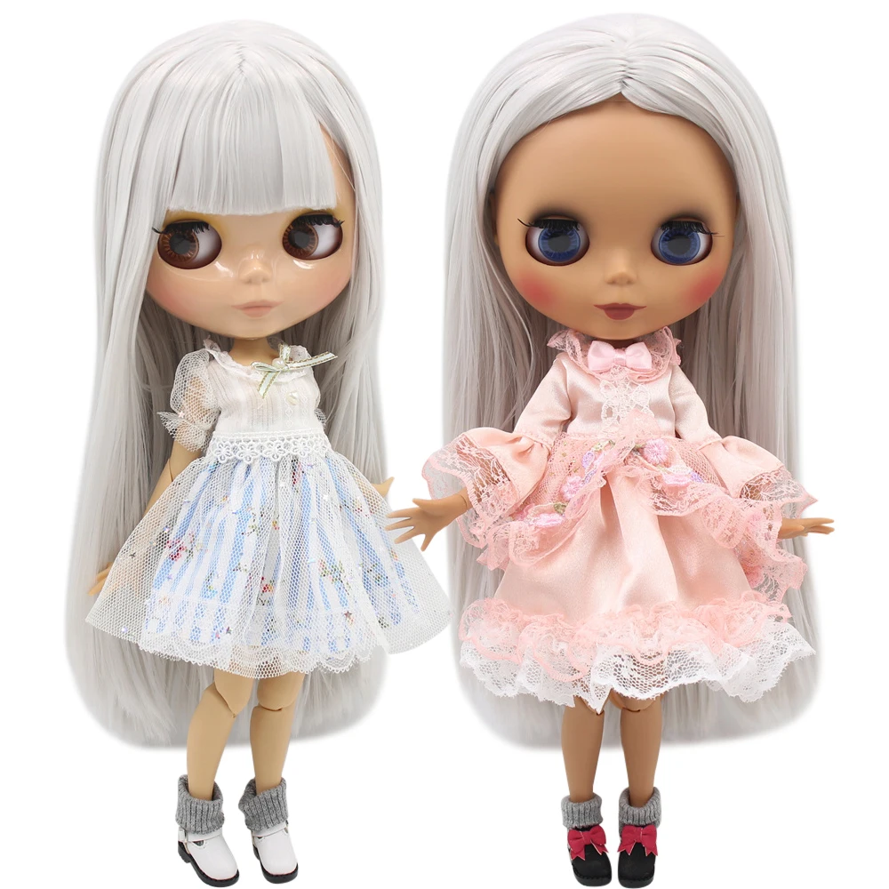 ICY Nude Blyth Custom Doll No. BL1003 серые прямые волосы 1/6 bjd pullip licca jerryberry|Куклы| |