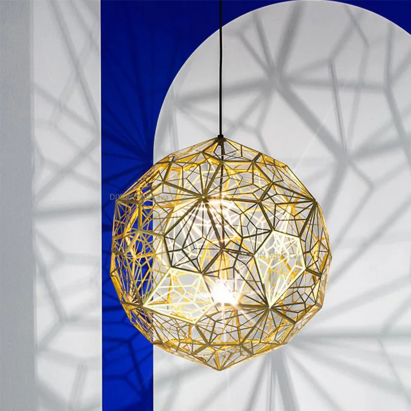

DIXON Melt Lava Pendant Lights Modern Etch Web Pendant Light Art Pendant Lamp for Living Room Stainless Steel Diamond Hanglamp