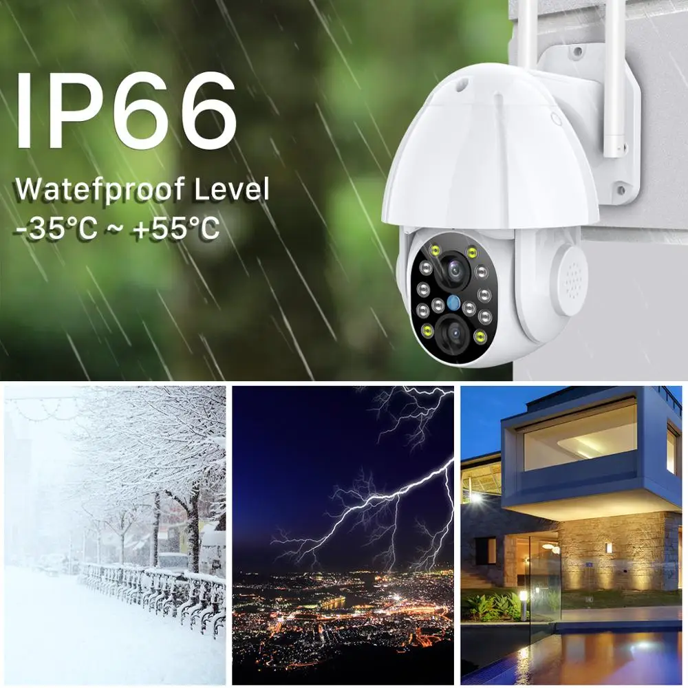 INQMEGA 3MP FHD PTZ Wi Fi Камера на открытом воздухе 3 6 мм + 12 Двойной объектив 4X зум Скорость