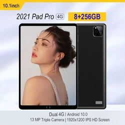 Novo 10 polegada almofada pro tablet 10 núcleo android tablet 8gb + 256gb android 10.0 4g telefone chamada google mercado gps wifi bluetoothtablet pc