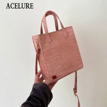 

ACELURE Casual Simple Fashion Alligator PU Leather Shoulder Bags Totes for Women High Capcity Hasp Crossbody Bags Travel Handbag