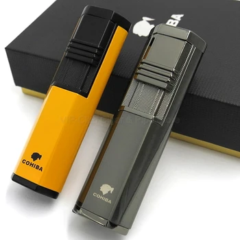 

Cohiba Metal 2 Torch Jet Flame Cigarette Cigar Lighter With Punch Portable Windproof Outdoor Smoking Tool