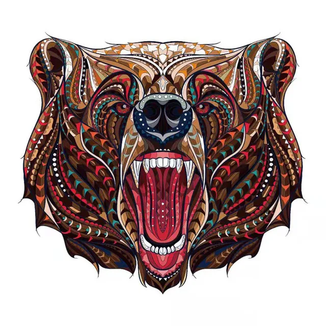 Colorful Unique Wooden Animals Puzzle For Adults Children Educational Toys Customized DIY Wooden Jigsaw Kids Puzzles Games Gifts A5 Plastic can pack