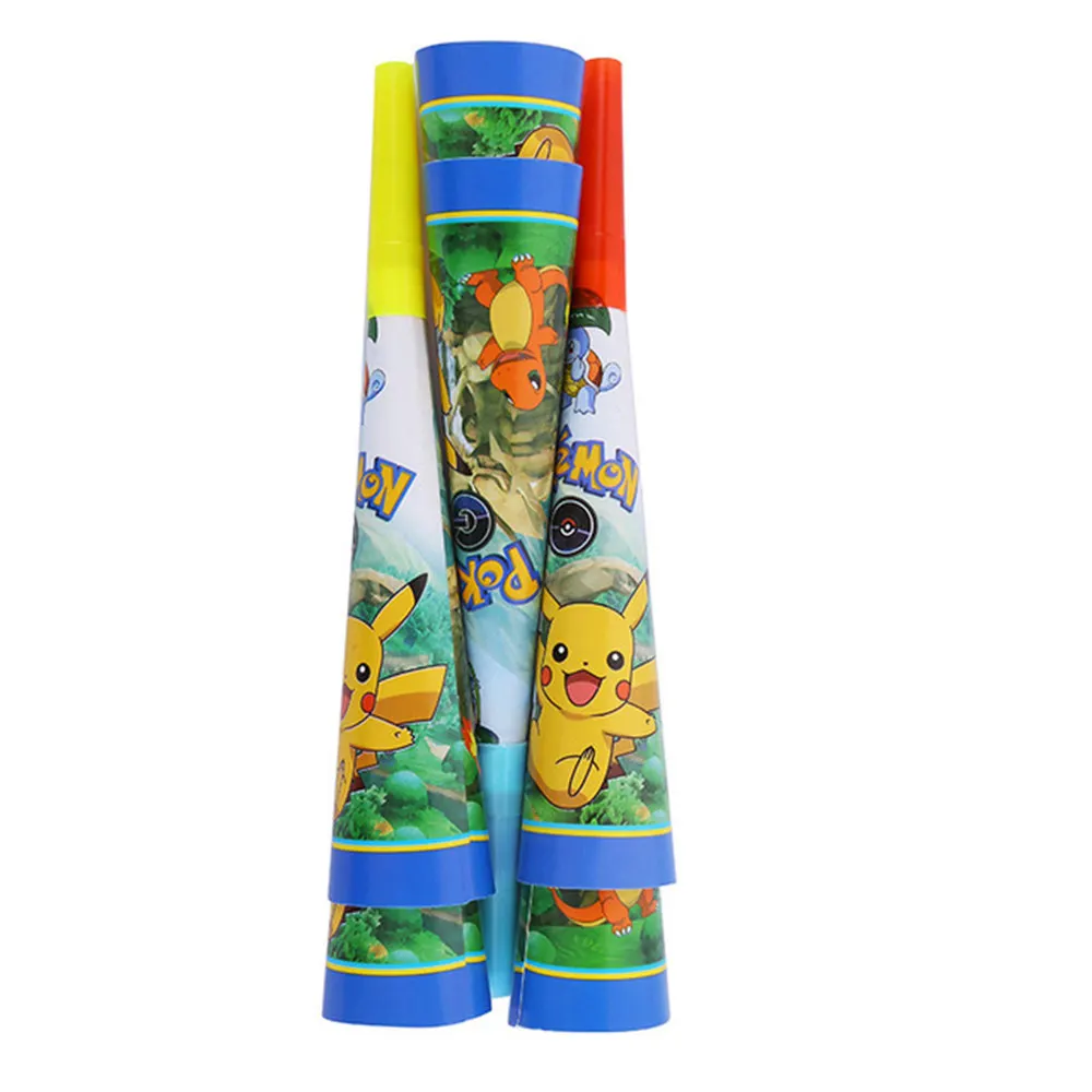 6pcs Покемон бумажная дуделка шумоподавление игрушки мультфильм Животные вечерние игрушки Дети Тема дня рождения вечерние - Цвет: 6pcs