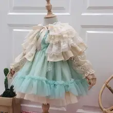 Кружевные вечерние платья-пачки в стиле Лолиты для девочек; детское роскошное Сетчатое платье+ пончо; Розничная ; осенняя одежда