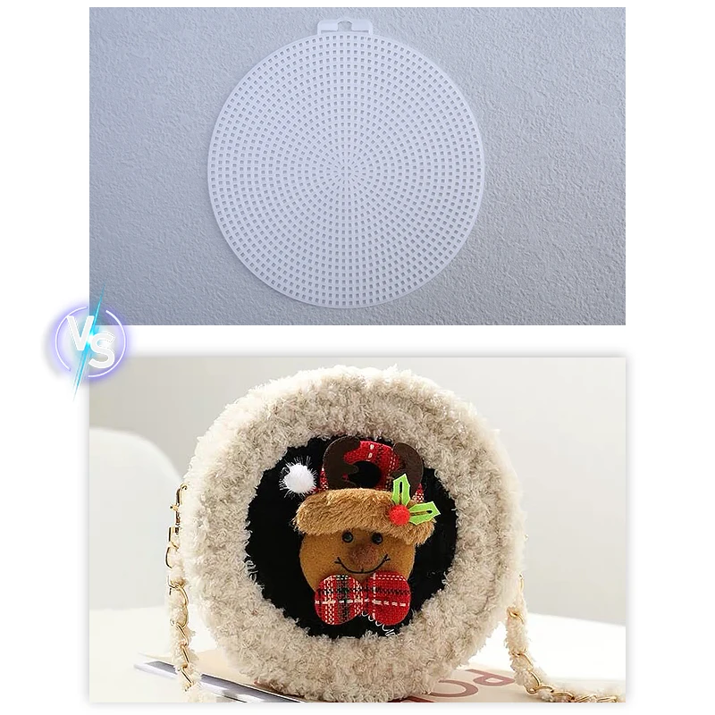 Description Picture 5 of itemKnitting Accessories & Weaving Plastic Mesh Sheet With Ribbon/Wool/Yarn DIY Bag Accessories Easy Knit Helper With Sewing Needle