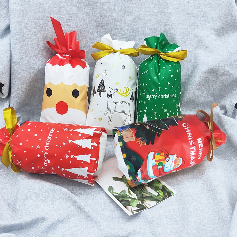 

Merry Christmas Packing Bags 25PCS/Lot 2019 Happy New Year Xmas Tree Candy Bags Gift Bags Hot Sale High Quality Santa Claus