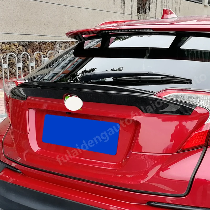 Для Toyota CHR C-HR- карбоновое волокно ABS задний спойлер багажника протектор крыло накладка автомобиля Стайлинг Аксессуары