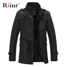 Riinr новые высококачественные мужские Куртки из искусственной кожи тонкий крой Повседневный модный мужской жакет брендовая одежда плюс размер L-4XL