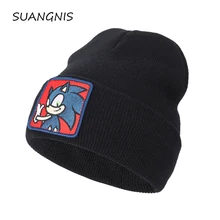 Аниме Вышивка мяч зимний головной убор для мужчин женщин вязаная зимняя шапка вязаная Лыжная Шапка Кепка в стиле унисекс модные шлепанцы