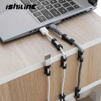 

20pcs/lot Wire Cable Management Organizer Desktop & Workstation Clips Cord Management Holder USB Charging Data Line Cable Winder