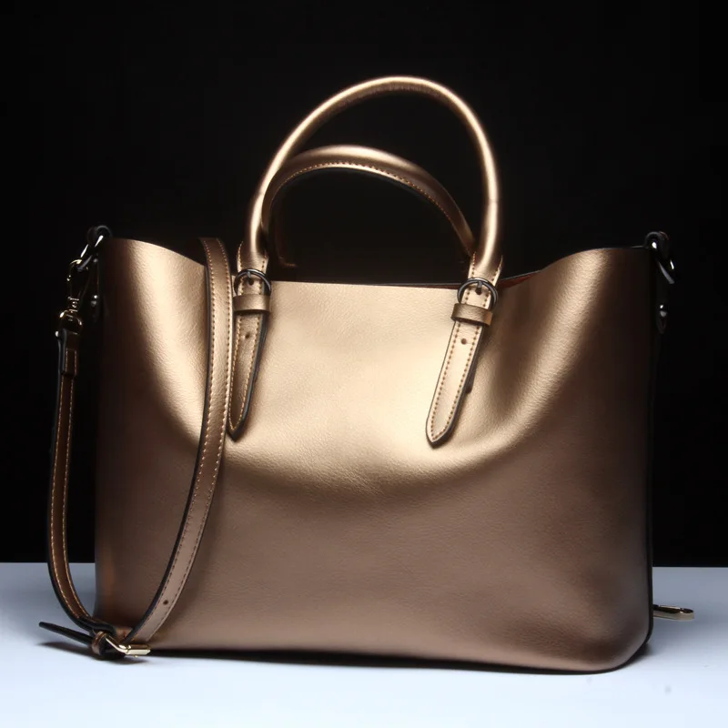 DIENQI сумка из натуральной кожи, женская сумка на плечо, высокое качество, большая сумка-мессенджер через плечо, Женская Большая Сумка-тоут, женские ручные сумки - Цвет: gold
