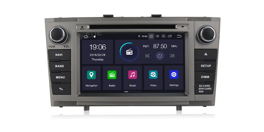 Top 7" HD Android 9.0 4+64G Car DVD player For Avensis 2008-2013 Audio Video Player Radio GPS Navigation 8