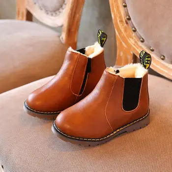 

2020 New Winter Children Shoes PU Leather Waterproof Martin Boots Kids Snow Boots Brand Girls Boys Rubber Boots Fashion Sneakers