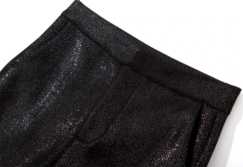 WOTWOY блестящие расшитые блестками кожаные брюки женские обтягивающие замшевые брюки с высокой талией женские Стрейчевые черные брюки женские брюки-карандаш Новинка