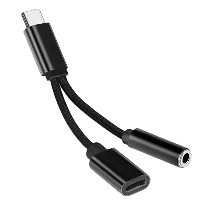 2 in 1 Type C Headphone Adapter USB C 