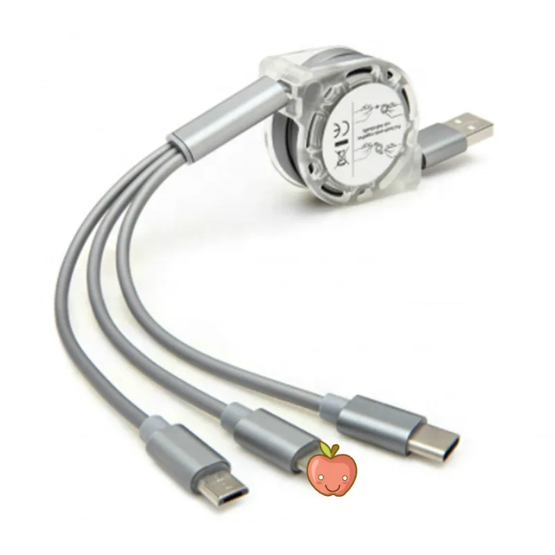 

3In1 Retractable Micro USB Type C Multi Charger Cable For Samsung Galaxy S10 S9 S8 Plus Mobile Phone Cables Charging Cabel Cord