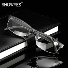 Очки для чтения, деловые мужские полуоправы, ультра-светильник, очки для дальнозоркости, очки для пожилых людей, металлическая оправа, очки для дальнозоркости, мужские 578