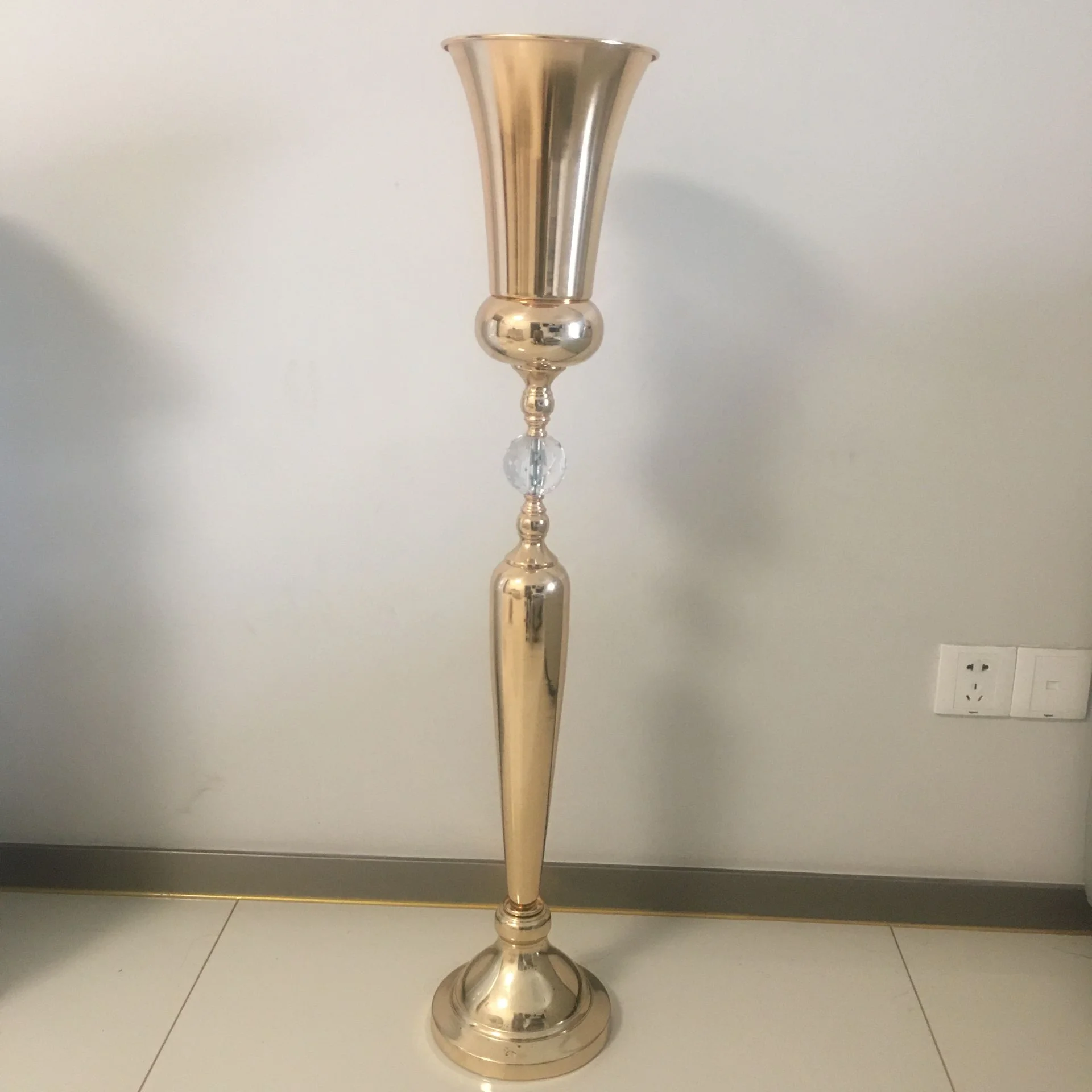 Gold Flower Vase Wedding Centerpieces Flowers Stand Event Party Road Lead Home Decoration 10pcs H90cm tall
