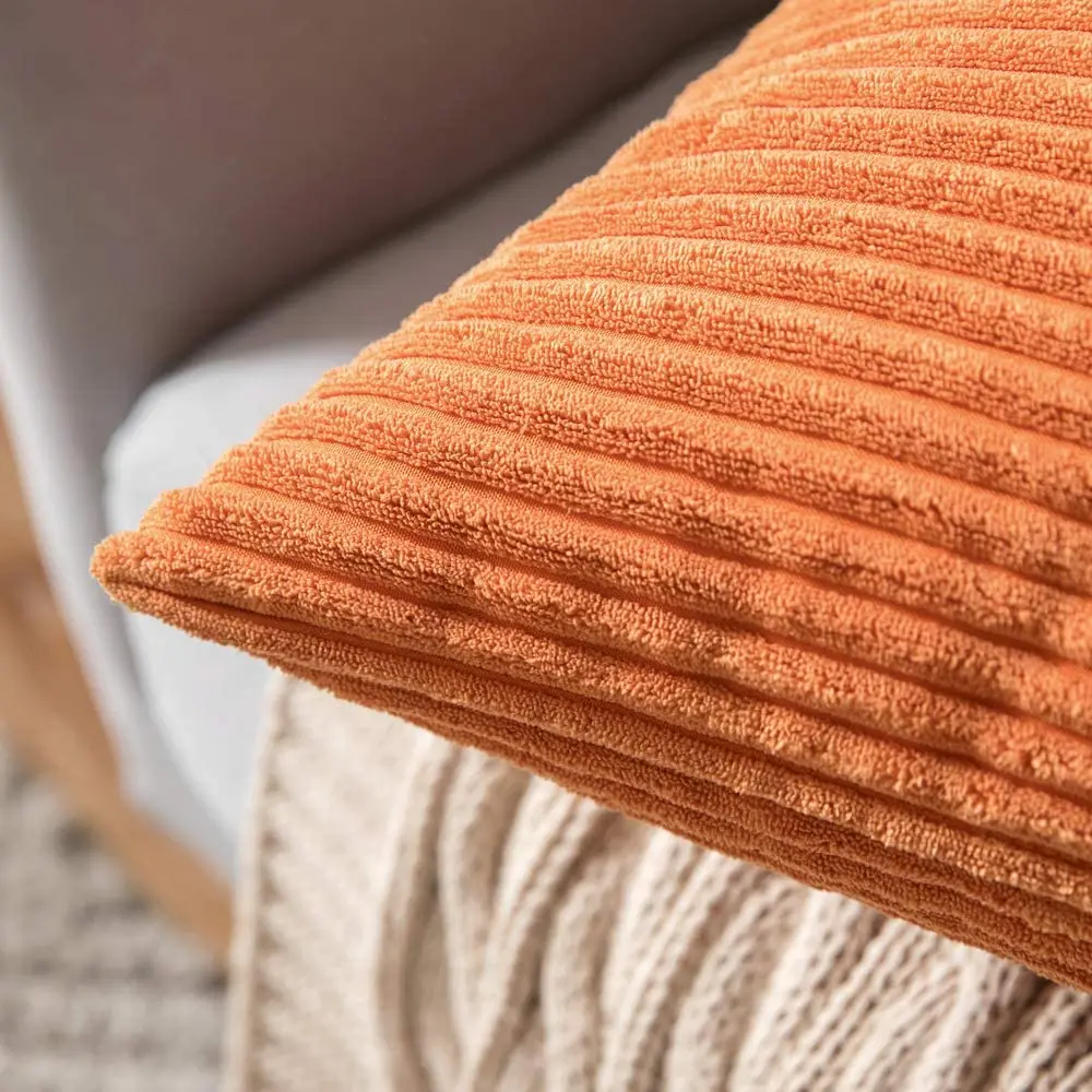 Supersoft Corduroy Cushion Cover Solid Striped Throw Pillow Covers Decorative Pillow Case for Sofa Bed Living Room Decoration 5