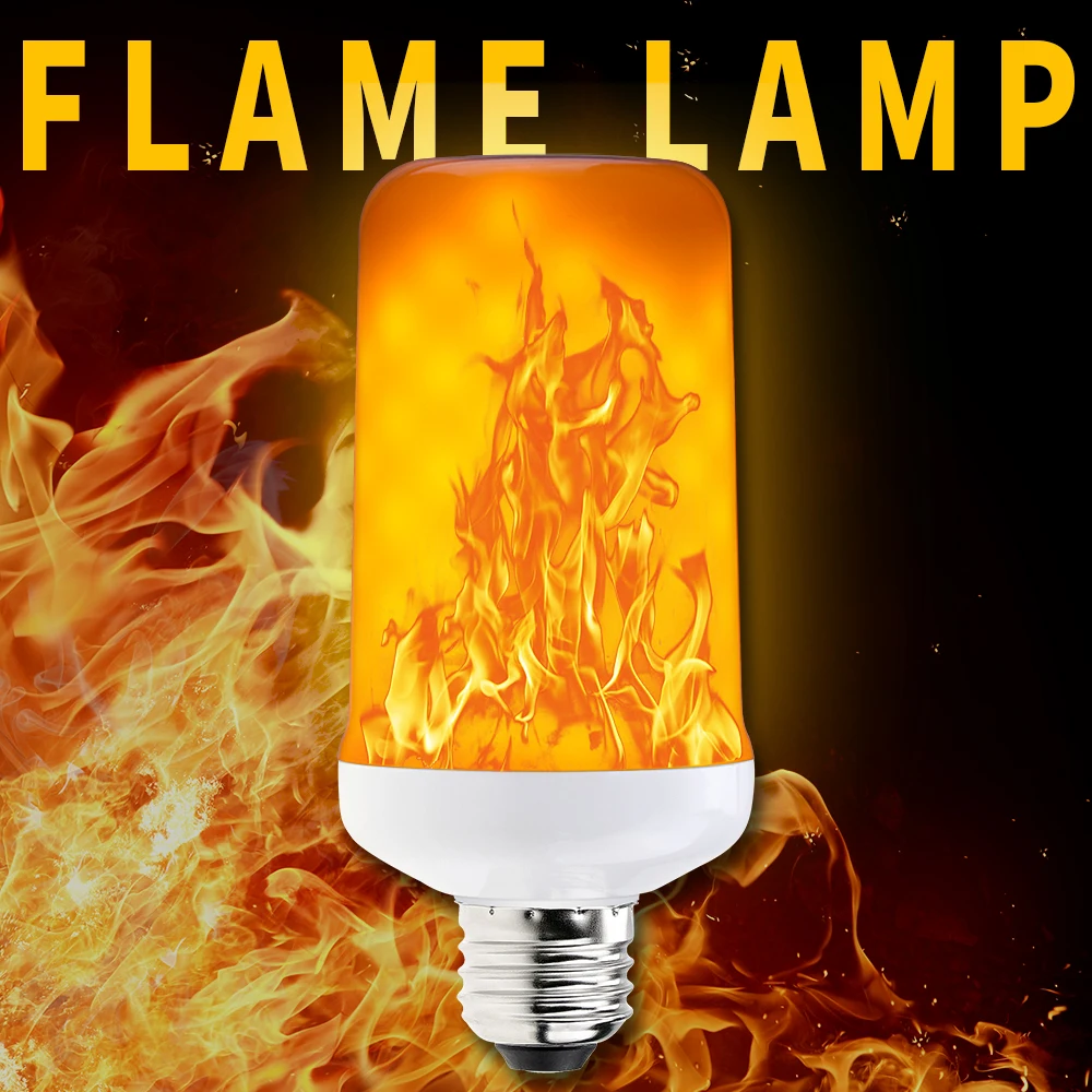 

E27 Flame Bulb 85-265V LED Flame Effect Fire Light Bulbs E14 Flickering Led Lamp For Home Decoration Lamp E26 Ampoule Lighting