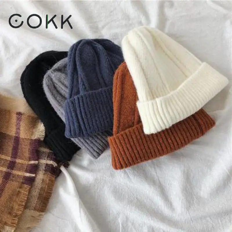 COKK Winter Hats for Women Men Beanies Knitted Solid Cute Hat Girls Autumn Female Beanie Caps Warmer Bonnet Ladies Casual Cap