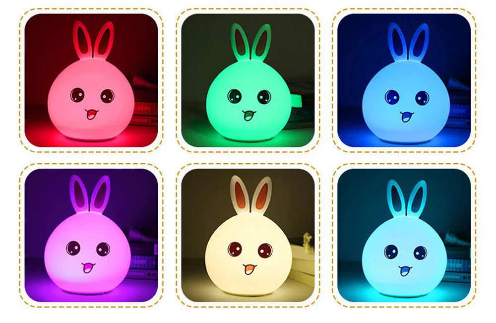 USB Lovely Rabbit Silicone LED Night Light