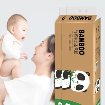 

16rolls Toilet Paper 4 Layers Bamboo Pulp Easy Dissolution Bath Tissue Coreless