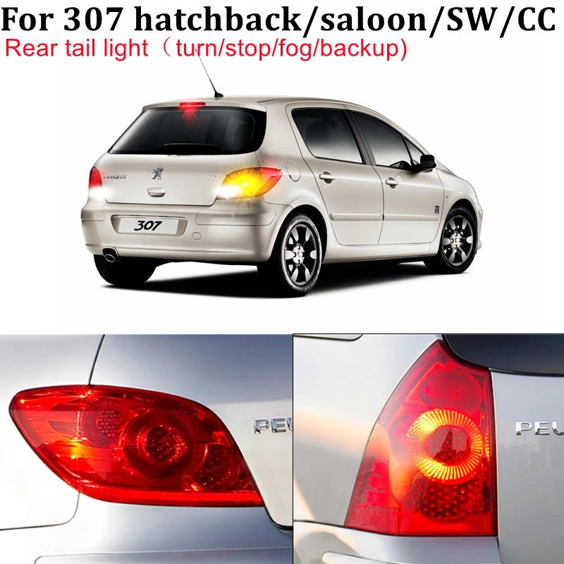 For Peugeot 307 hatchback/SW/CC/Estate 20022009 Canbus LED Tail Light bulb Rear indicator fog