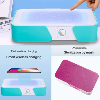 

EPULA Mobile Phone USB UV-Ultraviolet Light Sterilizer Disinfection Storage Box with Wireless Charging For Face Mask Smartphone