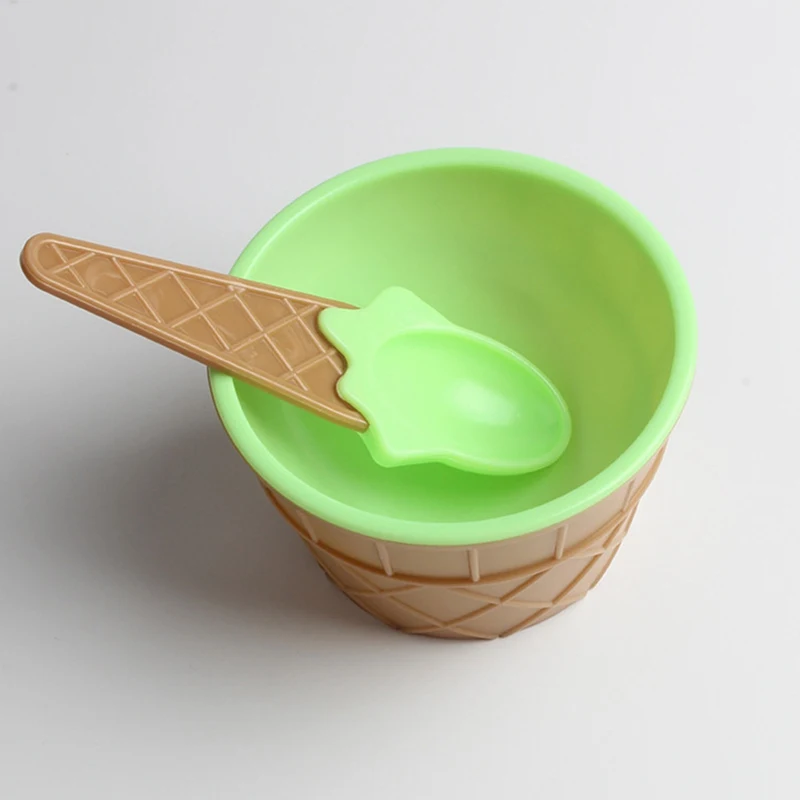 Красочная детская миска, мороженое, Глубокая Тарелка с ложкой для детей, еда, еда, игрушка, глина для талисманов, Набор для творчества, аксессуары