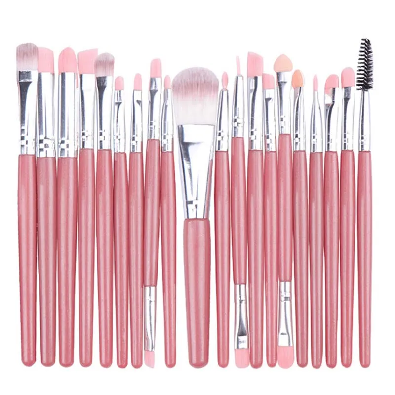 20pink 20 кистей для макияжа, набор для макияжа, кисть для теней, нейтральная кисть для глаз, кисть для лица с многофункциональной косметичкой - Handle Color: 20pink