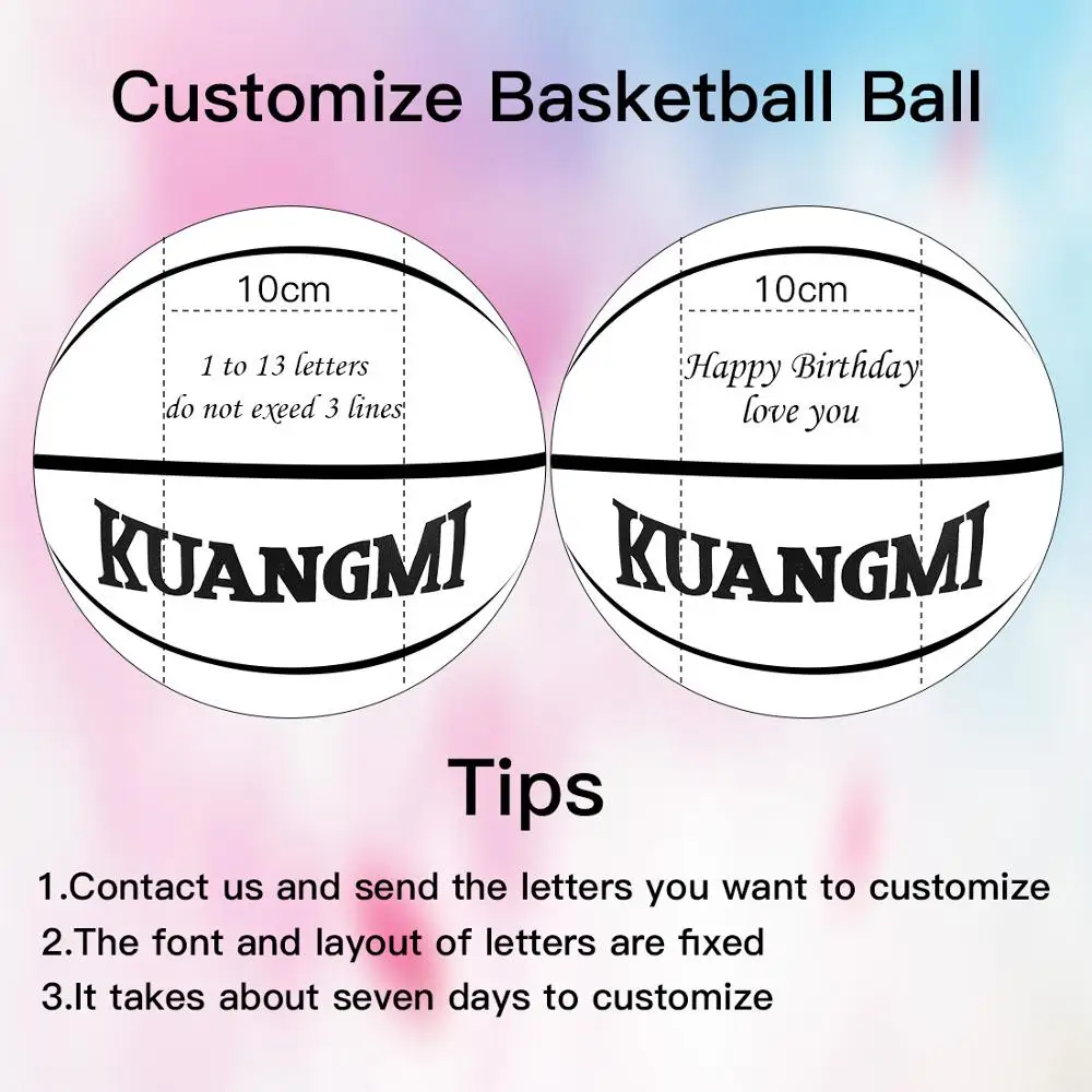 

Kuangmi Basketball Ball Size 7 Engraved Name Laser Lettering Customized Birthday Gift Personalized Logo Anniversary Present