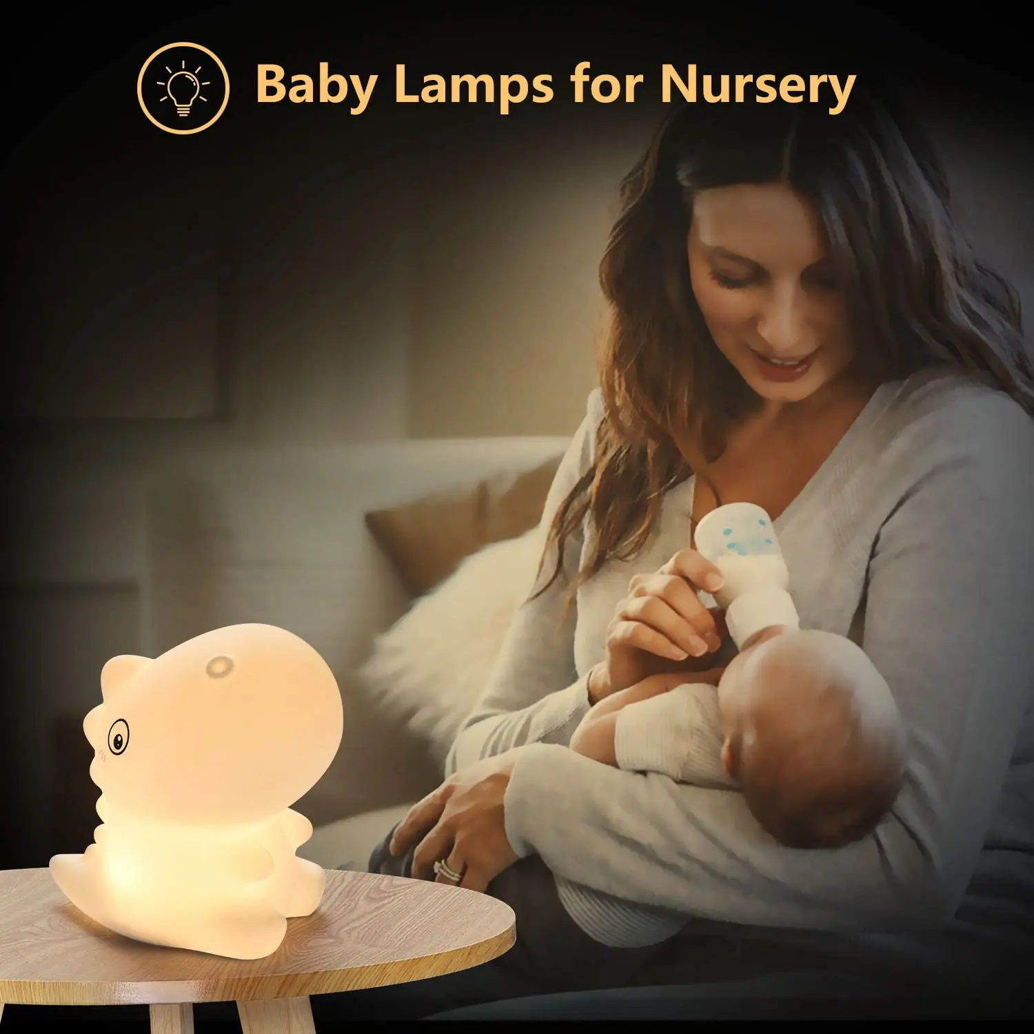 Veilleuse Dinosaure Pour Enfants, Lampe De Nuit Bébé En Silicone