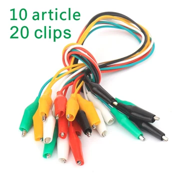 

10pcs Line length 40cm Crocodile clip Double-ended Crocodile Clips Cable Alligator Clips Wire Testing Wire Clip
