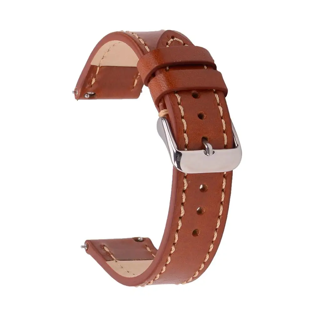 Light Brown EACHE 18 мм 20 мм 22 мм ремешок для часов из натуральной кожи с быстроразъемным пружинным ремешком - Цвет ремешка: Light Brown