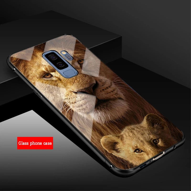 Король Лев для samsung Galaxy NOTE 8 9 S8 S9 S10 плюс A6 A6S A8 A8P J6 J8 чехол из закаленного стекла для телефона - Цвет: B19080705-06.jpg