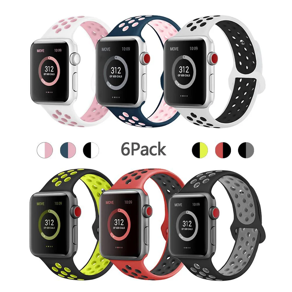 Силиконовый ремешок для Apple watch band 42 мм 44 iwatch 38 40 спортивный браслет наручные часы 3