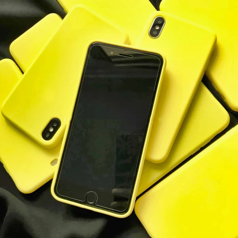 Свежий лимонно-желтый чехол для телефона для iphone Apple XS XR 8plus 8 7plus 7 все включено мягкий чехол для iphone xsmax для мужчин и женщин 6s