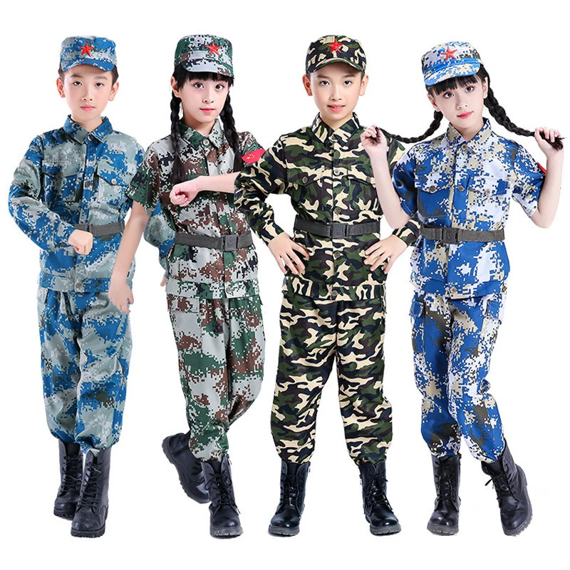 

Kids Tactical Camouflage Hunting Set Children Army Uniform Boy Girl Combat Jungle Jackets Men Airsoft Ghillie Suit Sport Clothes