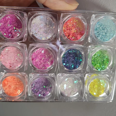 New Iridescent Hexagon Shinny  Nail Art Decorations Glitter Sequins Nails Design Accessories for Manicure Sequins &*&