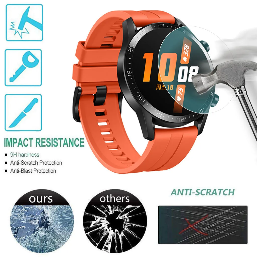 CARPRIE, 5 упаковок, закаленное стекло, Защитная пленка для huawei Watch GT2 42 мм, защитная Cover-L1108 для часов