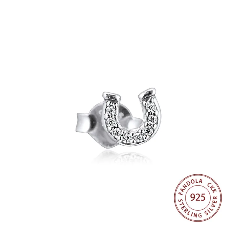 ME серия 925 пробы серебряные серьги My Lucky Horseshoe одиночные серьги-гвоздики для женщин серьги Модные ювелирные изделия pendientes