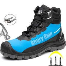  Work Boots Men 2022 New Work Shoes Waterproof Work Sneakers Anti-puncture Safety Boots Steel Toe Security Boots Safety Shoes Men 