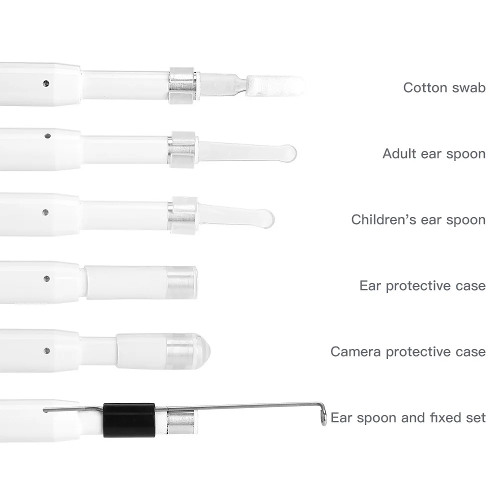 6 in 1 Medical Otoscope Wifi Ear Cleaning Otoscope Integrated 5.5mm Ear Pick Tool Visual Ear Spoon Camera Endoscope